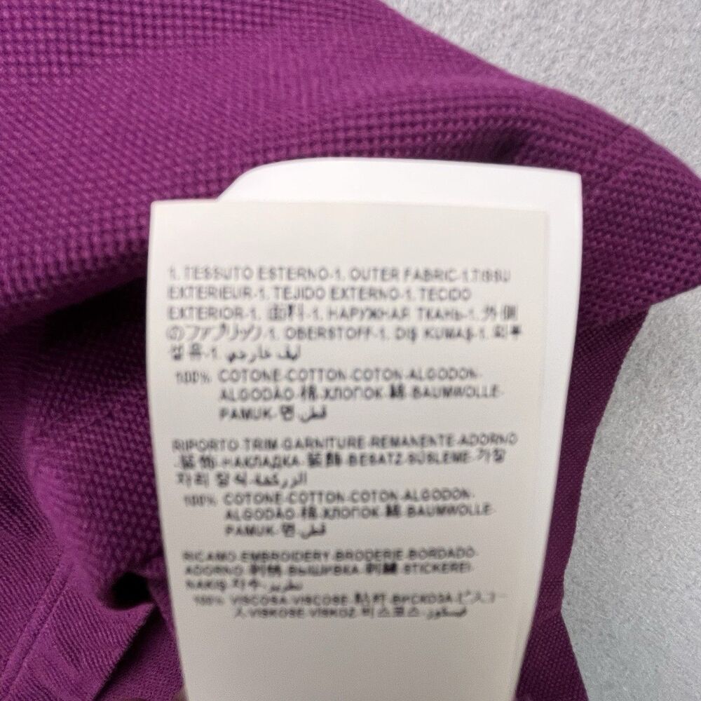 Versace Polo Shirt Men's L Purple Textured Collar Short Sleeve Chest Logo Knit - Picture 11 of 13